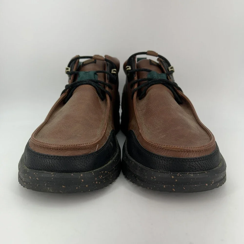 Hey Dude Bradley Chukka Classic Boots Mens Size 14 Brown Leather Lined Casual